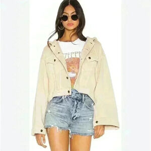 Free People CHAQUETA DREAMERS Cropped Hooded Jacket Size S/P